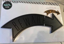 American Crafts Heidi Swapp Neon Glow Beware Wall Word Decor Wood Art Piece - £6.34 GBP