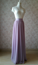 Lavender Maxi Chiffon Skirt Summer Wedding Bridesmaid Plus Size Chiffon Skirt image 4