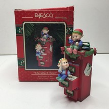 Enesco Dated Treasury Ornament Checking It Twice Office Elves Christmas Xmas Box - £23.59 GBP