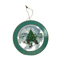 1989 Avon &quot;Trimming the Tree&quot; Christmas 1978 Mini Plate Ornament 3&quot; Diameter - $6.92