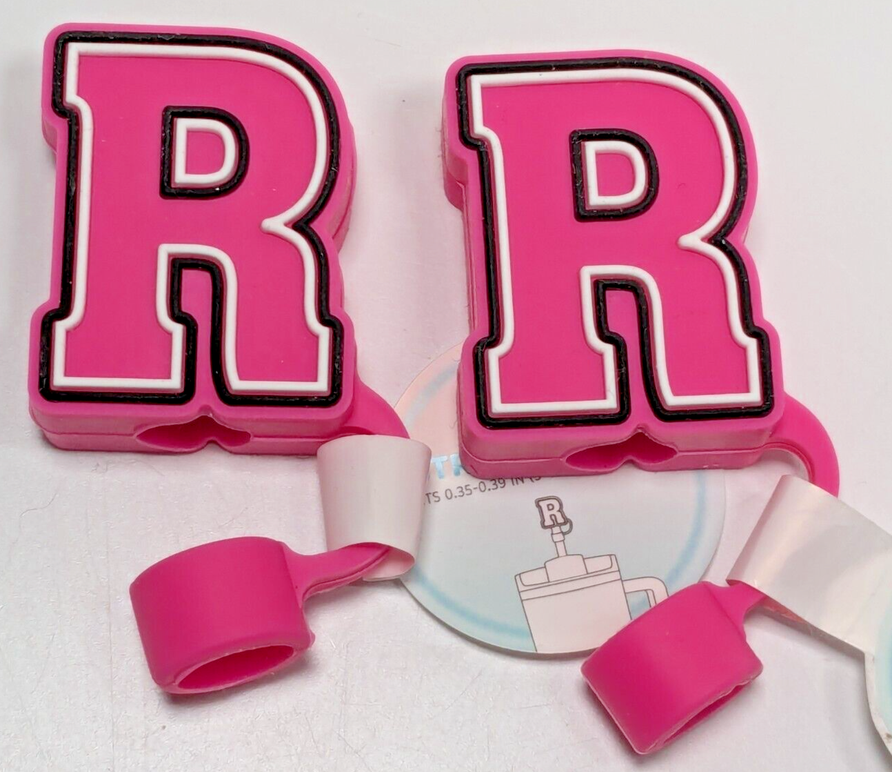 Lot of 2 Target Letter R Monogram Initial Straw Cover Topper Bullseye Pl... - $9.89