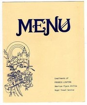 American Flyers Airline Menu Enroute Madrid 1970&#39;s Charter Flight - $27.72