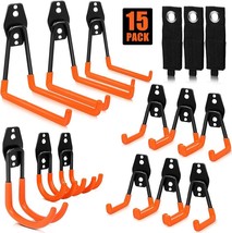 Garage Hooks, 15 Pack Heavy Duty Garage Storage Hooks (Orange) - £13.75 GBP