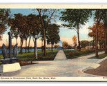 Governmenmt Park Sault Ste Marie Michigan MI Linen Postcard N26 - £1.51 GBP
