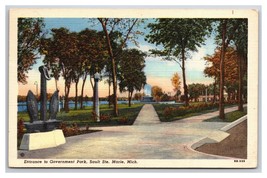Governmenmt Park Sault Ste Marie Michigan MI Linen Postcard N26 - £1.51 GBP