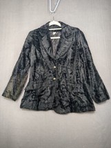 Vtg 50s 60s Fashion Wagon Jacket / Coat Minn. Woolen Mills Black Crushed Velvet - $14.01