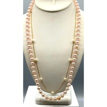 VIntage Double Strand Coquette Necklace, Blush Pink Faux Pearls have been paired - £30.16 GBP