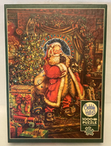 Cobble Hill puzzle Christmas Presence 1000 piece Victorian Santa Claus  - $6.00