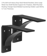 2 Pcs 8x9 inch Heavy Duty Steel Mantel Brackets, Extra Large Metal Iron ... - $67.42 CAD