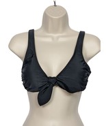 Xhilaration Twist Front Bikini Swimsuit Top Size Medium Solid Black Beac... - $16.63