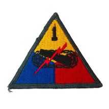 WW2 US Army 1st Armored Division Shoulder Patch Vintage Embroidered Badge - $19.87