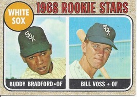 1968 Topps White Sox Rookie Stars Buddy Bradford Bill Voss 142 VG - £0.78 GBP