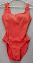 Michael Kors Swimsuit Womens Size 6 Coral Nylon Ribbed Sleeveless Square... - $32.42