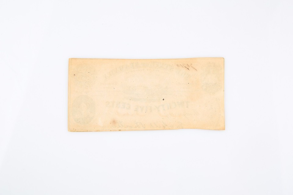 1863 State of Alabama Twenty-Five Cents confederate Fractional Currency Item image 4