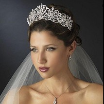  Crystal Rhinestones Royal Princess Bridal Tiaras Crown Rhinestone Pageant Crown - £13.97 GBP