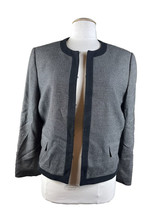 Alex Marie Womens Blazer Suit Jacket Size Gray And Black Woven Classic Staple - £21.86 GBP