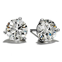 2.10CT 14K White Gold Authentic Round Enhanced Diamond Martini Stud Earrings - £3,164.65 GBP