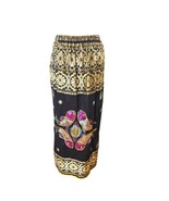 Vintage Womens M/L African Ethnic Formal Maxi Skirt Embellished Fish Cotton - $53.06