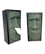 Easter Island Moai Tiki Tissue Box Holder Cover Rudy Stone Man Rotary He... - £16.81 GBP