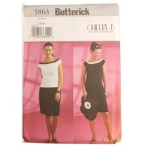 Butterick 3863 Pattern Misses&#39; Top Skirt Dress Chetta B 6-10 Fitted Stra... - £4.45 GBP