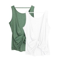 Workout Tank Tops For Women - Open Back Strappy Athletic Tanks, Yoga Tops, Gym S - £36.79 GBP