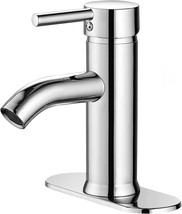 Modern Commercial Bathroom Faucet Chrome Single Handle One Hole Sink - £35.39 GBP