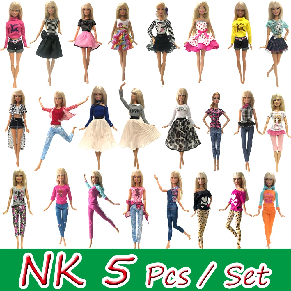 NK 3 Pcs 5 Pcs./Set Doll Fashion Outfits Daily Wear Casual Dress Shirt Skirt - £9.34 GBP+