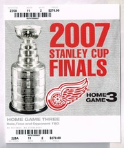 2007 NHL Stanley Cup Finals Home Game 3 Phantom Ticket Detroit Red Wings - $186.95 MXN