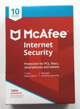 McAfee Internet Security 10 Devices, 1 Year - Sealed Retail Box - $30.00