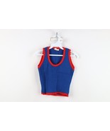 Vintage 50s 60s Girls Toddler Size 5 T Blank Ribbed Knit Sweater Vest Bl... - $735.76 MXN