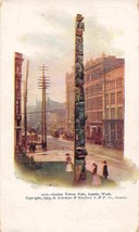 Native American Indian Totem Pole Seattle Washington 1905c postcard - $6.93