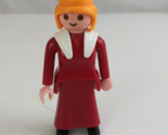1987 Geobra Playmobil Victorian Woman In Red Dress 2.75&quot; Toy Figure - $10.88