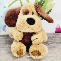 Russ Berrie Chipper Brown Tan Puppy Dog Plush 8&quot; Eye Patch Stuffed Animal - $15.00