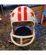 Vintage 1960s Youth Football Helmet Red &amp; White Stripes Stars UNMARKED - £35.37 GBP