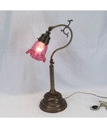 Fenton Cranberry Gooseneck Desk Table Lamp Glass shade Globe Light USA a... - $403.21 CAD