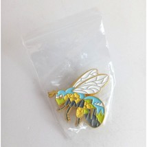 New Bumblebee With Floral Mountain Scene Enamel Lapel Hat Pin - $6.31