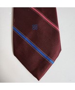 Givenchy Monsieur Tie Maroon Pink Blue Striped Mens Necktie Polyester 3&quot;... - $10.84