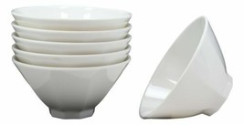 Contemporary Octagon White Jade Melamine Large 8&quot;Dia Soup Salad Bowls 42... - £52.69 GBP