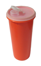 Vintage Tupperware 8.5 Inch Orange Slimline Juice Pitcher Container 262 Lid - £9.68 GBP