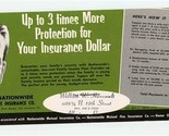 Nationwide Life Insurance Unused Blotter 3 Times More Protection  - £9.34 GBP
