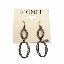 Monet Dangling Double Ovals w/ Sparkle Earrings - New on Card - $28.42