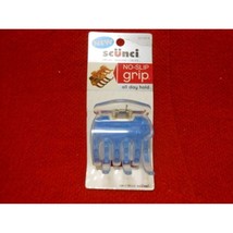 Scunci NO-SLIP TWO-TONE Blue 6CM Greek Jaw Clips Pack Of 3 - £7.01 GBP