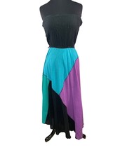 Vintage Dotti Colorblock Strapless Gauze Dress Size Small - $18.70