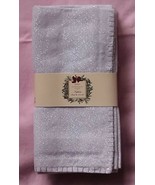 NIP 6 RIDGEFIELD HOME NAPKINS White/ Silver Metallic Thread 18x18 Cotton... - $40.60 CAD