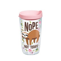 Tervis Sloth Nope Not Today 16 oz. Tumbler W/ Lid Cup Pink Lazy NEW - £8.83 GBP