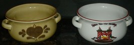 1986 Nce Ceramic Pottery Soup Bowls Christmas Home For Holidays SET/2 Stoneware - £3.19 GBP