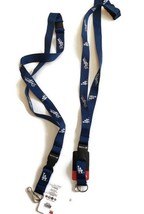 Lot of 2 Los Angeles Dodgers Lanyard Key Chain w/Detachable Buckle 21&quot;L ... - £12.11 GBP