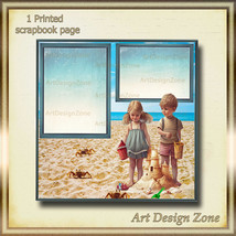 Playful Beach Adventures Framed Scrapbook Page - £11.78 GBP