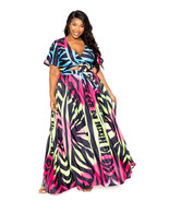 Women&#39;s Ombre Animal Maxi Skirt &amp; Top Set - €66,69 EUR