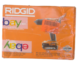 USED - RIDGID R86001K 18v 1/2&quot; Drill/Driver Kit w/ Battery &amp; Charger - £43.74 GBP